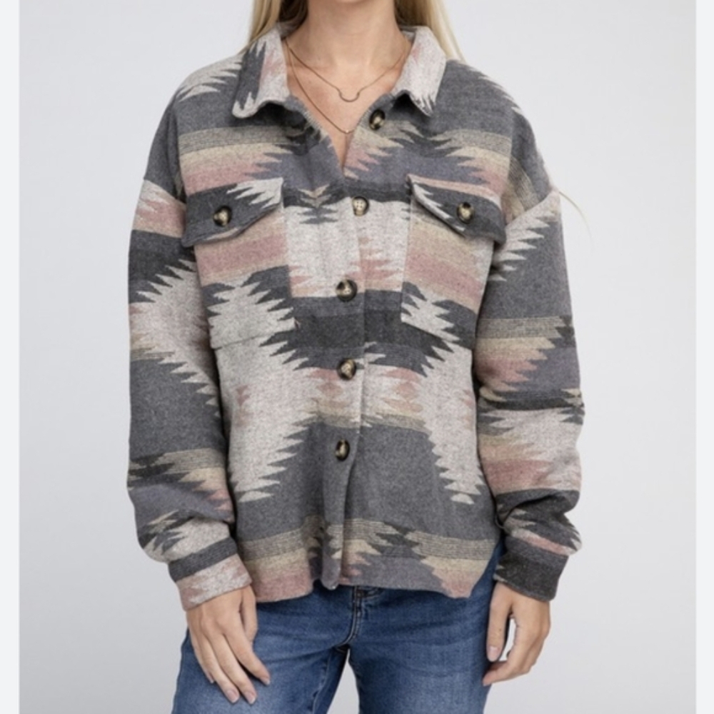 B.A.B.E Aztec shacket shirt Women's small. Like new condition
